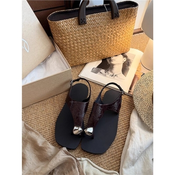 T-strap sandale u korejskom stilu, gornji dio od top-grain teleće kože, gumena potplata, kod D701