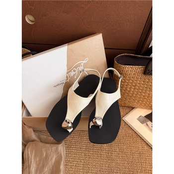 T-strap sandale u korejskom stilu, gornji dio od top-grain teleće kože, gumena potplata, kod D701