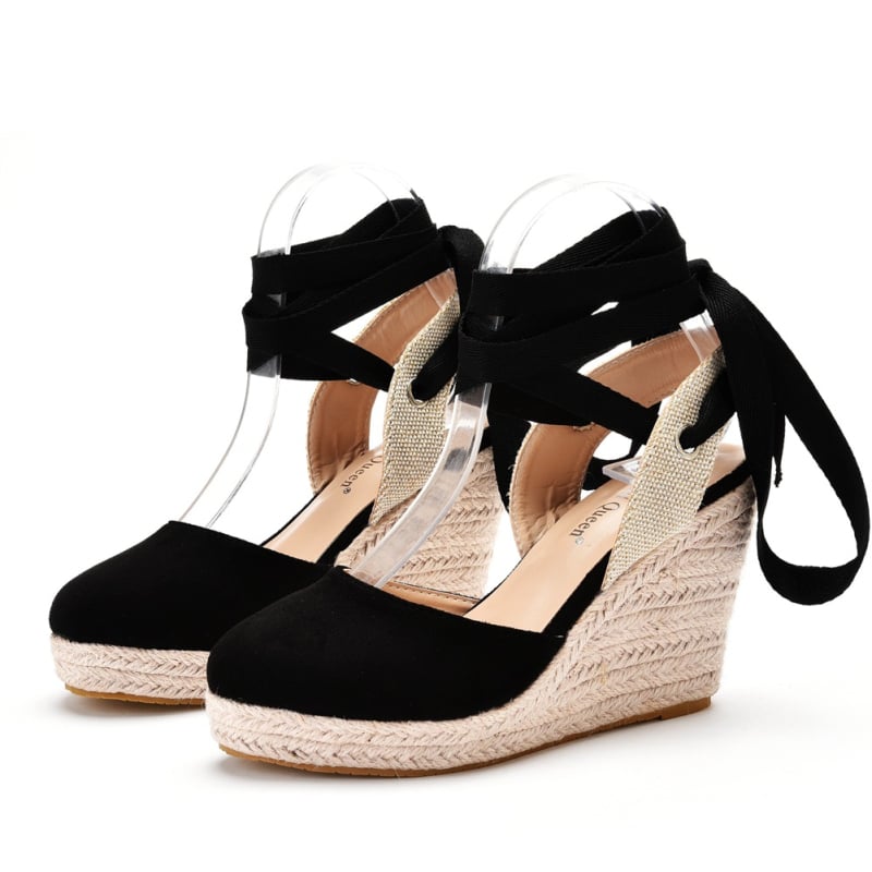 CRYSTAL QUEEN Casual sandale s klinastim petama, visina peta iznad 8 cm, gornji materijal umjetna PU, potplat TPR