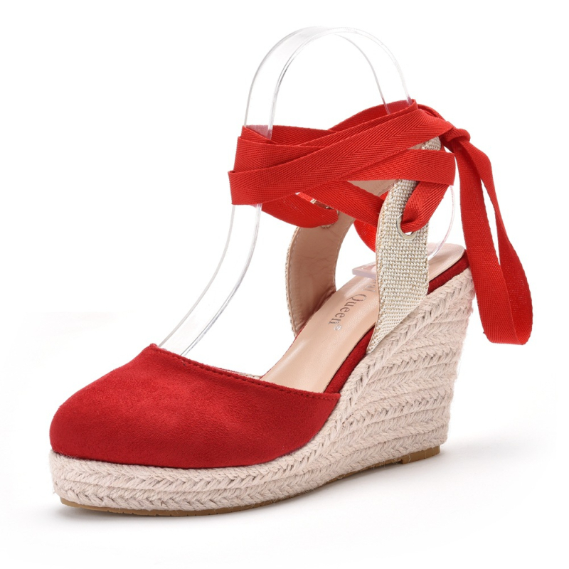 CRYSTAL QUEEN Casual sandale s klinastim petama, visina peta iznad 8 cm, gornji materijal umjetna PU, potplat TPR