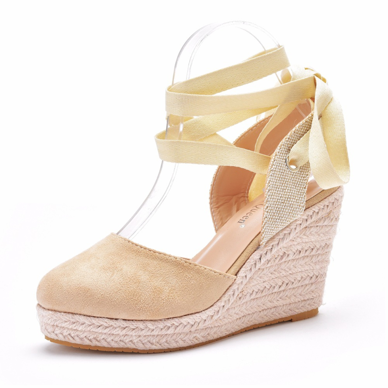 CRYSTAL QUEEN Casual sandale s klinastim petama, visina peta iznad 8 cm, gornji materijal umjetna PU, potplat TPR