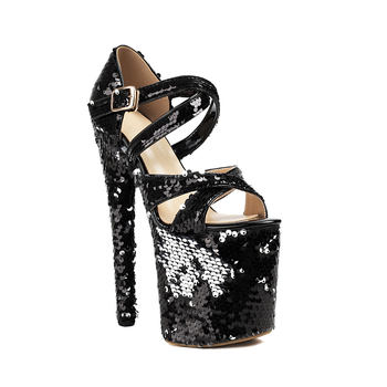 Sandalе sa šljokicama, gornji dio Greet, zaobljena prstna kapica, klinasti potpet, niski potpet do 3 cm