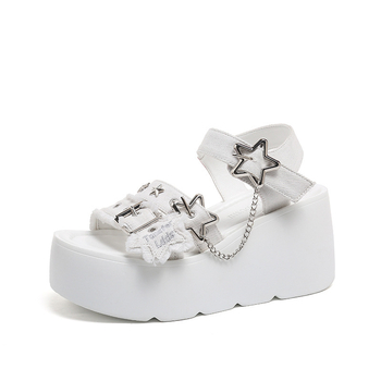 Sandale romane cu partea superioară din PU, talpă din cauciuc, stil punk, închidere cu șiret în față