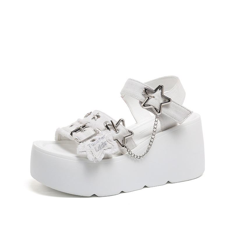 Sandale romane cu partea superioară din PU, talpă din cauciuc, stil punk, închidere cu șiret în față