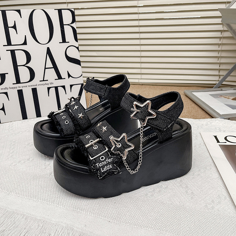 Sandale romane cu partea superioară din PU, talpă din cauciuc, stil punk, închidere cu șiret în față