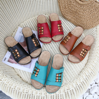 Ženske sandale Boho stila, prst u obliku ribe, Velcro zatvarač, gornji materijal umjetna PU, đon PU, visina pete 3-5 cm