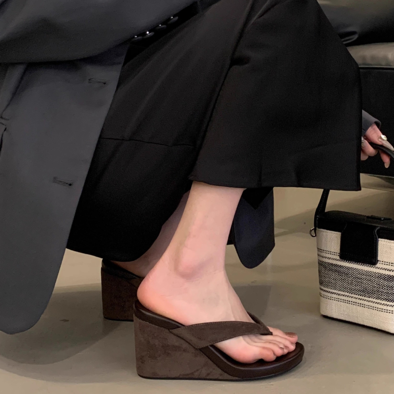 Sandale s podijeljenim prstom, gumena potplata, okrugli prst, gradski stil, gornji materijal: super vlakna, Proljeće 2025