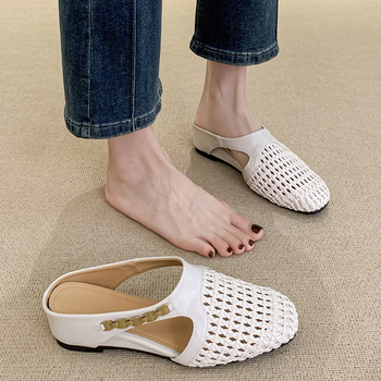 Sandale s unutarnjom ovčjim kožom, 5 cm povećanje visine, pleteni prozračni prednji dio, PU debeli potplat