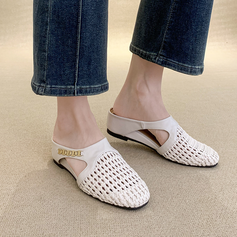 Sandale s unutarnjom ovčjim kožom, 5 cm povećanje visine, pleteni prozračni prednji dio, PU debeli potplat