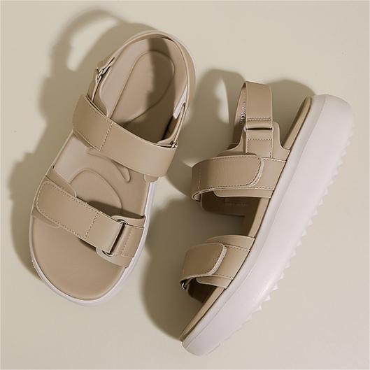 Sandale s jednim remenom, rimski stil, Velcro zatvarač, PU gornji dio, gumeni đon (visina pete 3–5 cm)