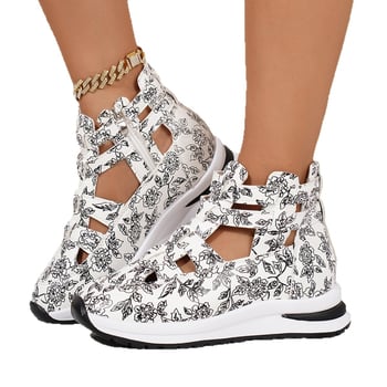 Női mindennapi szandál PU felsőrész, PU belső, gumitalp, Velcro zárás, klínos sarok 3–5 cm