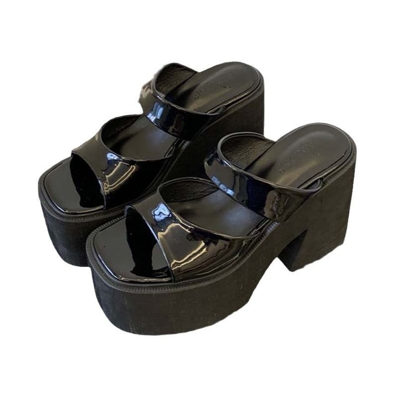 Sandale s klinom, 11 cm visoka peta, gornji materijal mikrovlakno, unutarnji materijal mikrovlakno, potplat od pjene, oblik prstiju: riblja usta, korejski stil