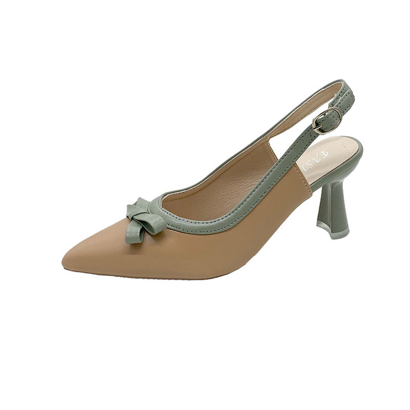 Sandale s remenčićima od PU, oštar vrh, retro stil, visina pete 3–6 cm