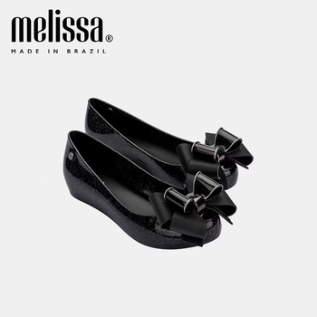 Sandale Melissa pentru femei, cu gură de pește la deget, funda, talpă înălțată, exterior PVC, talpă PVC, stil urban