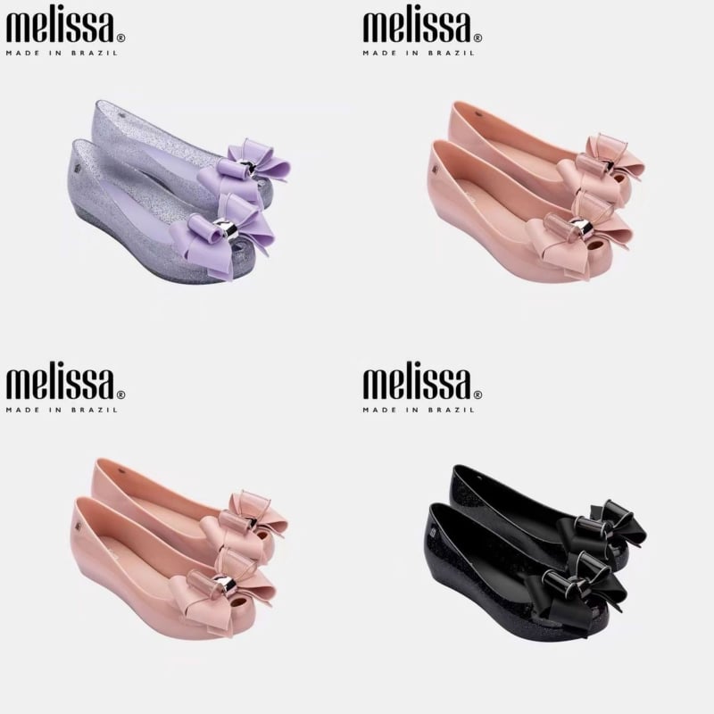 Sandale Melissa pentru femei, cu gură de pește la deget, funda, talpă înălțată, exterior PVC, talpă PVC, stil urban