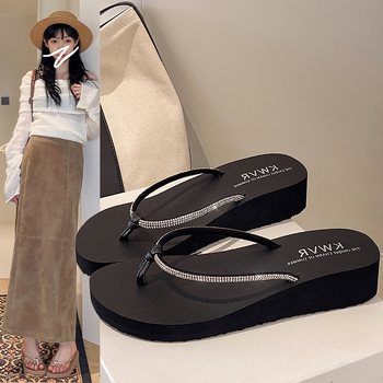 Cleotk Sandale de plajă pentru femei - partea superioară PVC, talpă din cauciuc, închidere Kick, talpă plată, model solid