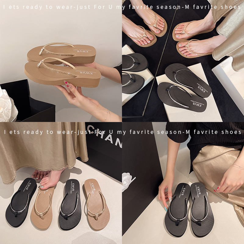 Cleotk Sandale de plajă pentru femei - partea superioară PVC, talpă din cauciuc, închidere Kick, talpă plată, model solid