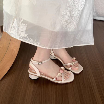 Sandale romane cu vârf rotund, partea superioară din fibră de înaltă calitate, căptușeală interioară din plasă, talpă din material compozit