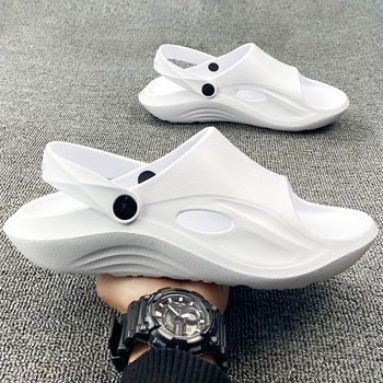 Sandale cu suport pentru arc și talpă EVA groasă de 5-8 cm, pentru uz casnic și exterior, antiderapante, stil coreean