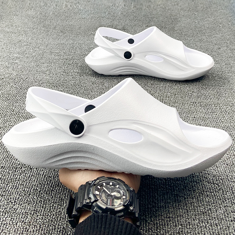 Sandale cu suport pentru arc și talpă EVA groasă de 5-8 cm, pentru uz casnic și exterior, antiderapante, stil coreean