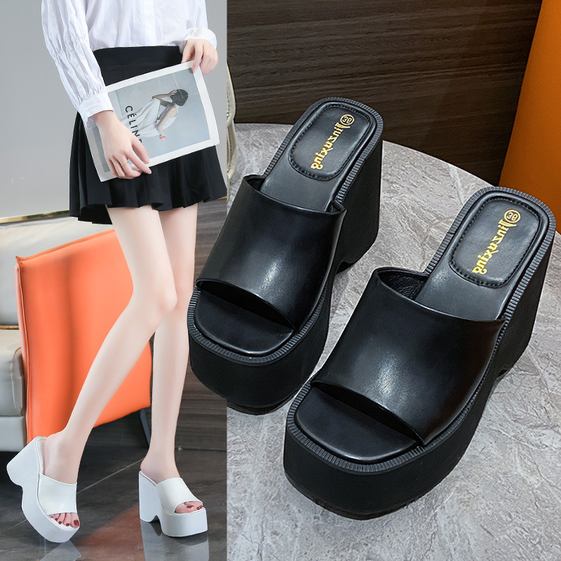 Sandale cu deschidere a degetelor în formă de pește, partea superioară PVC, talpă PU, căptușeală PU, stil coreean