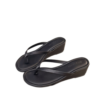 Sandale damă cu toc în cui, curea între degete, PU partea superioară, talpă din cauciuc, vârf rotund, primăvara 2025