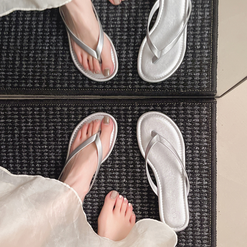 Sandale damă cu toc în cui, curea între degete, PU partea superioară, talpă din cauciuc, vârf rotund, primăvara 2025