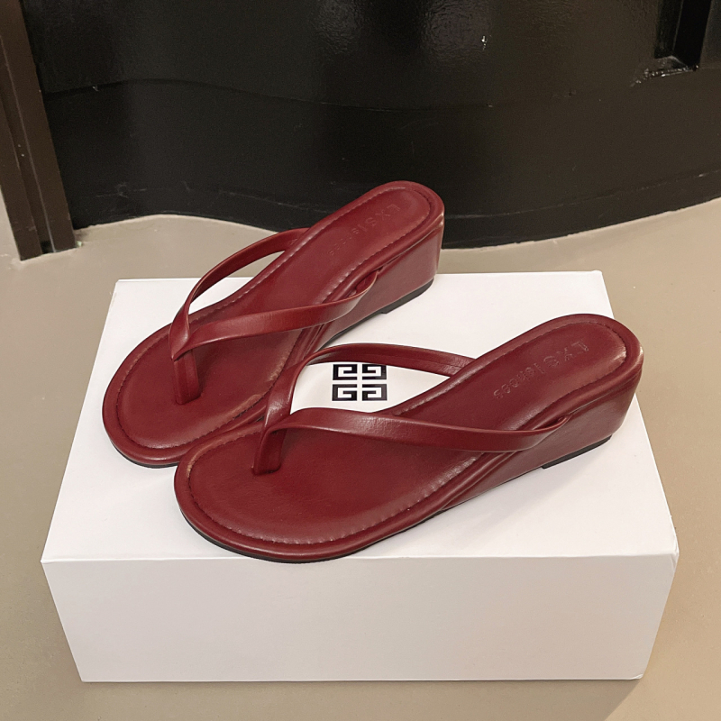 Sandale damă cu toc în cui, curea între degete, PU partea superioară, talpă din cauciuc, vârf rotund, primăvara 2025