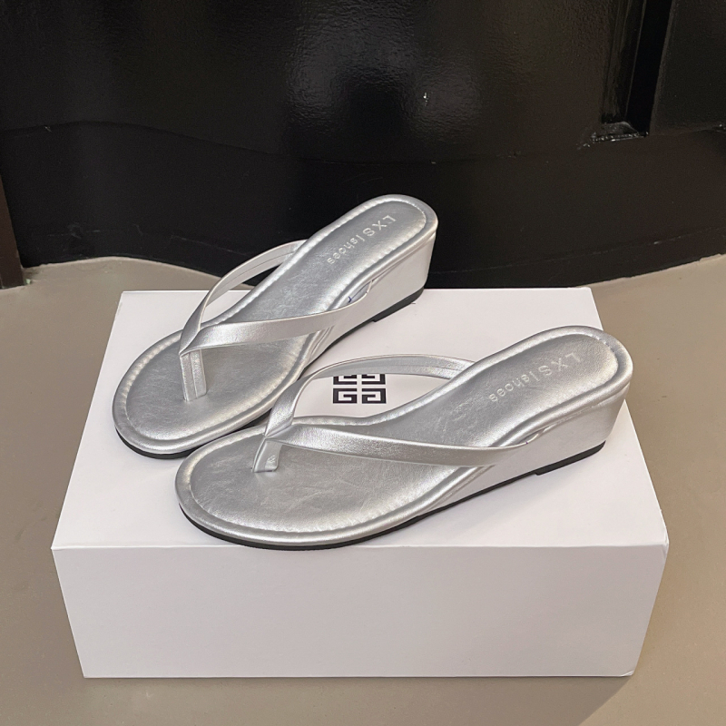 Sandale damă cu toc în cui, curea între degete, PU partea superioară, talpă din cauciuc, vârf rotund, primăvara 2025