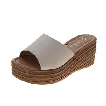 Sievietēm korejas stilā wedge sandales ar zivju formas pirkstu, PU augšdaļa