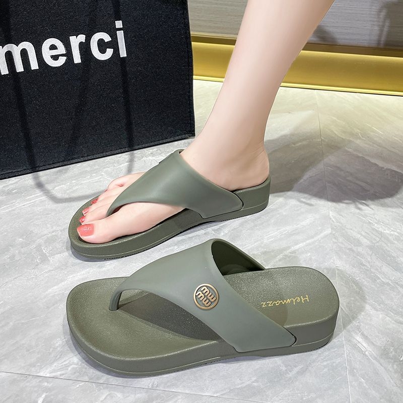 Șlapi flip-flopi din PVC pentru femei, antiderapante, sus PVC, talpă PVC, grosime talpă 0–3 cm, model: simplu sau cu litere