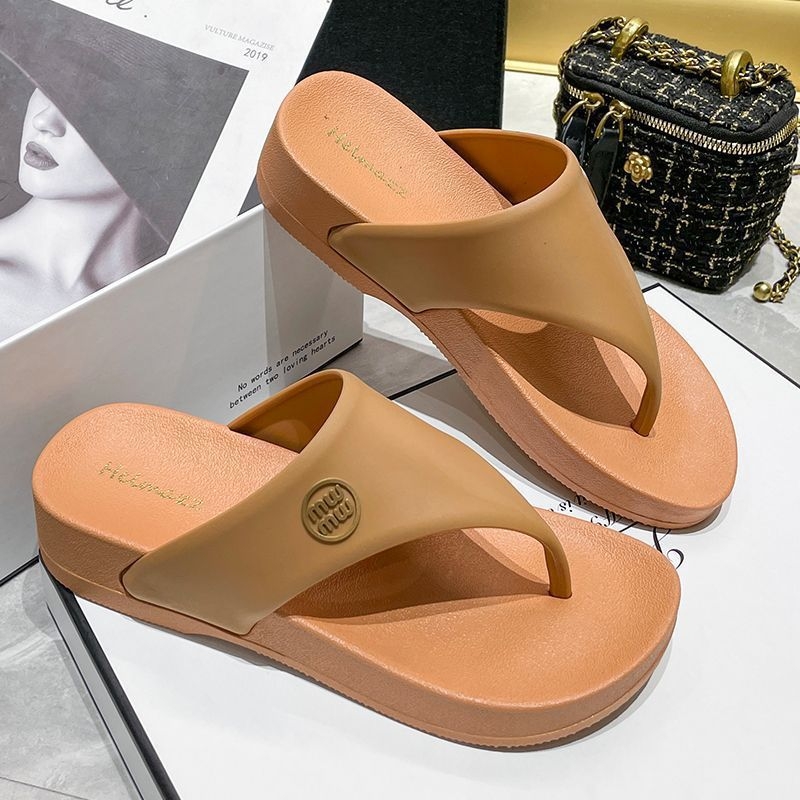 Șlapi flip-flopi din PVC pentru femei, antiderapante, sus PVC, talpă PVC, grosime talpă 0–3 cm, model: simplu sau cu litere