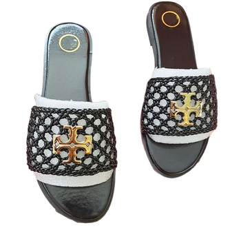 Ženske sandale s jednim remenom, mrežasti gornji dio, gumeni đon, karirani uzorak, slip-on casual obuća