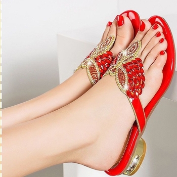 Sandale dama cu toc tip wedge, stil boho, cristale rhinestone, piele microfibră, talpă din cauciuc, respirabile