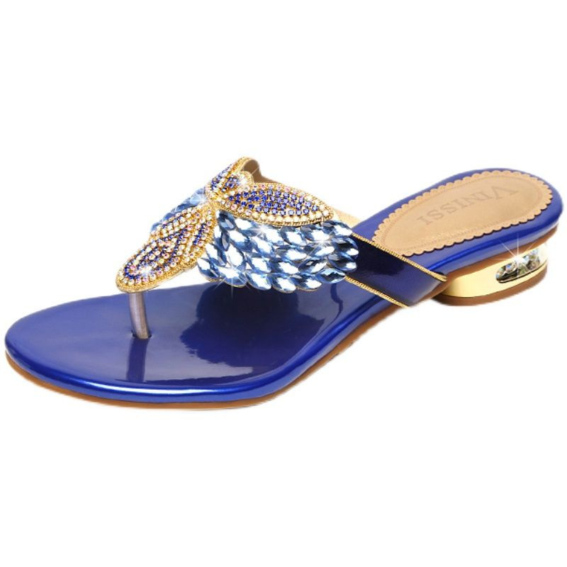 Sandale dama cu toc tip wedge, stil boho, cristale rhinestone, piele microfibră, talpă din cauciuc, respirabile