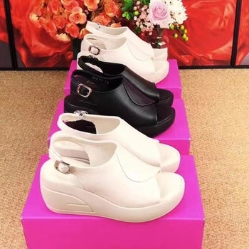 Сандали с форма на рибена уста, PU горна част, гумена подметка, велкро, ежедневен стил, лято 2025