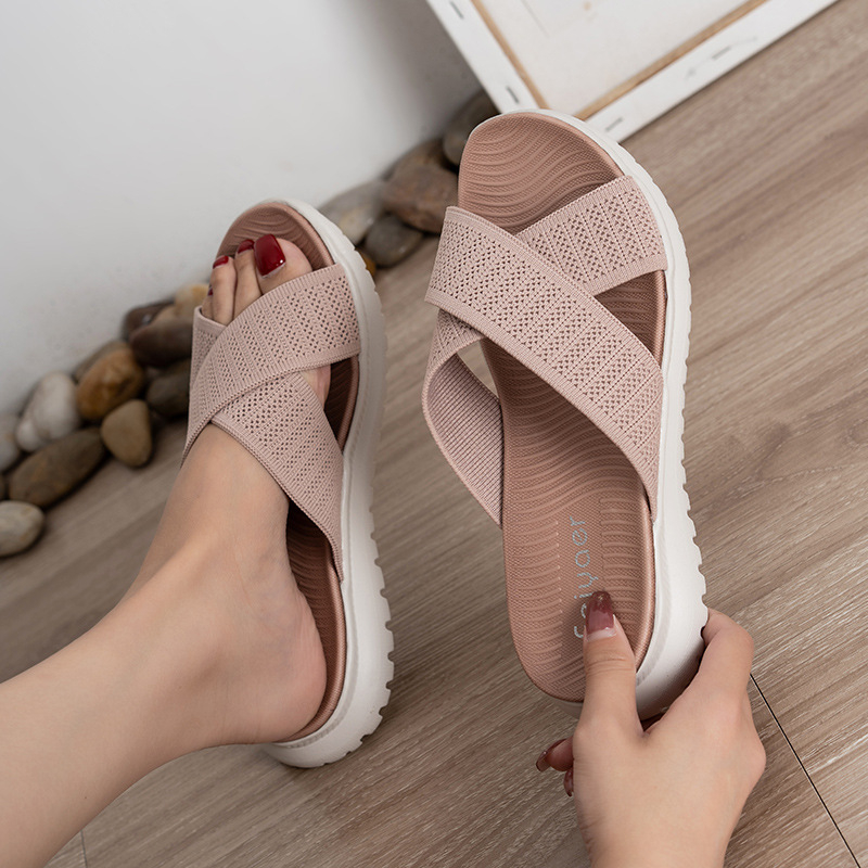 MD-51 Sieviešu tīklu sandales ar Herringbone rakstu, apaļa pirksta forma, MD zole, vasara 2023