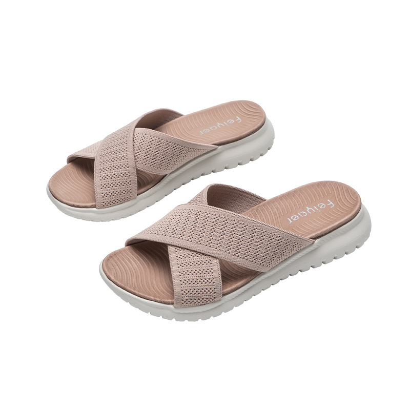 MD-51 Sieviešu tīklu sandales ar Herringbone rakstu, apaļa pirksta forma, MD zole, vasara 2023