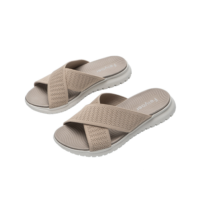 MD-51 Sieviešu tīklu sandales ar Herringbone rakstu, apaļa pirksta forma, MD zole, vasara 2023