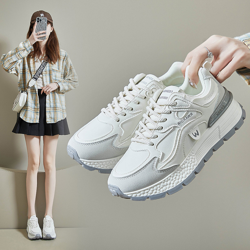 Ženske tenisice u stilu dad shoes, proljeće 2025, casual sportske tenisice s povećanjem visine 3–5 cm, gumeni potplat, prednje vezanje, AD8802