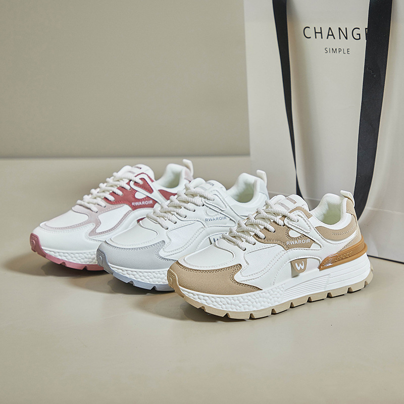 Ženske tenisice u stilu dad shoes, proljeće 2025, casual sportske tenisice s povećanjem visine 3–5 cm, gumeni potplat, prednje vezanje, AD8802