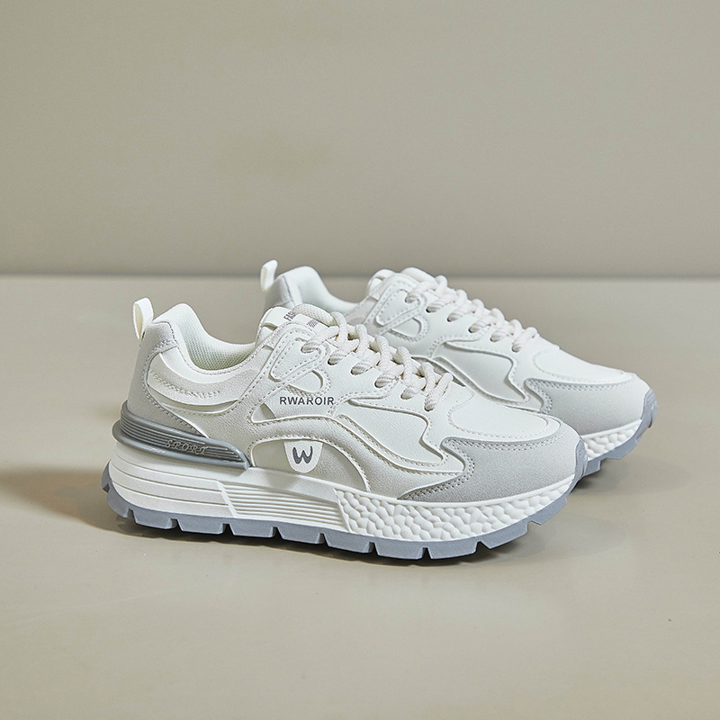 Ženske tenisice u stilu dad shoes, proljeće 2025, casual sportske tenisice s povećanjem visine 3–5 cm, gumeni potplat, prednje vezanje, AD8802