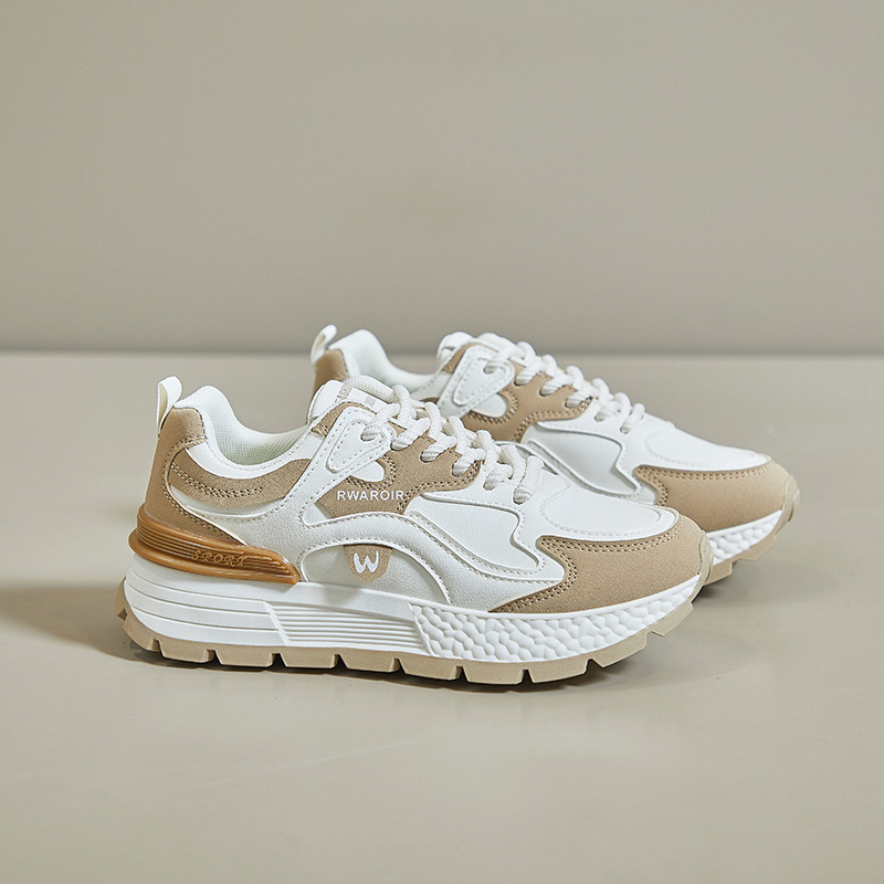 Ženske tenisice u stilu dad shoes, proljeće 2025, casual sportske tenisice s povećanjem visine 3–5 cm, gumeni potplat, prednje vezanje, AD8802