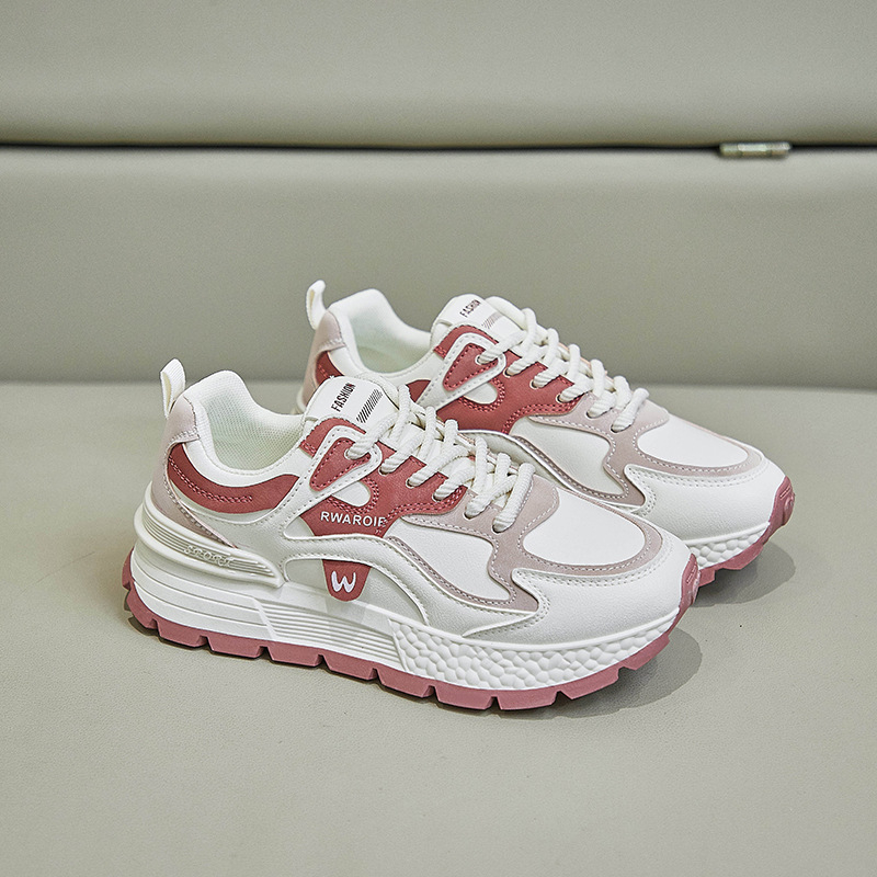 Ženske tenisice u stilu dad shoes, proljeće 2025, casual sportske tenisice s povećanjem visine 3–5 cm, gumeni potplat, prednje vezanje, AD8802