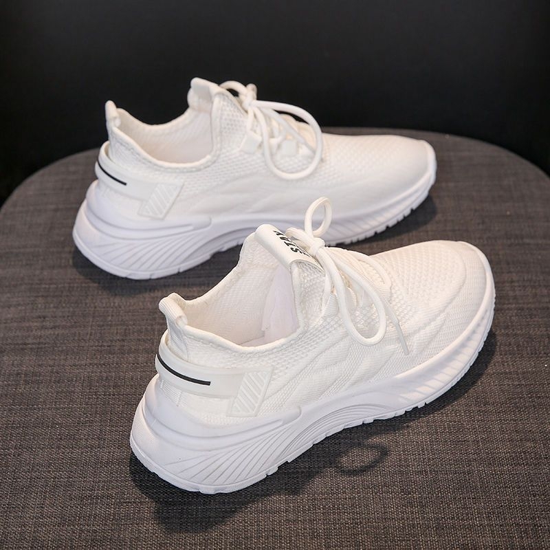 Pantofi sport pentru femei Coconut 2024 vară, upper respirabil din plasă, talpă din cauciuc, branț PU, ușoare, talpă joasă 1–3 cm, pantofi casual pentru sală și alergare