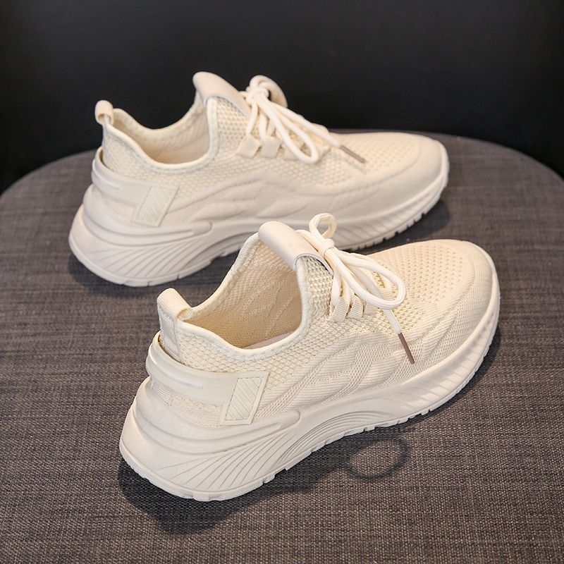 Pantofi sport pentru femei Coconut 2024 vară, upper respirabil din plasă, talpă din cauciuc, branț PU, ușoare, talpă joasă 1–3 cm, pantofi casual pentru sală și alergare