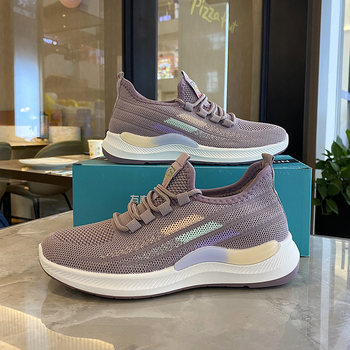 Adidași pentru femei cu partea superioară din plasă respirabilă, design ușor, talpă injectată antiderapantă, vârf rotund, toc mic 1-3 cm