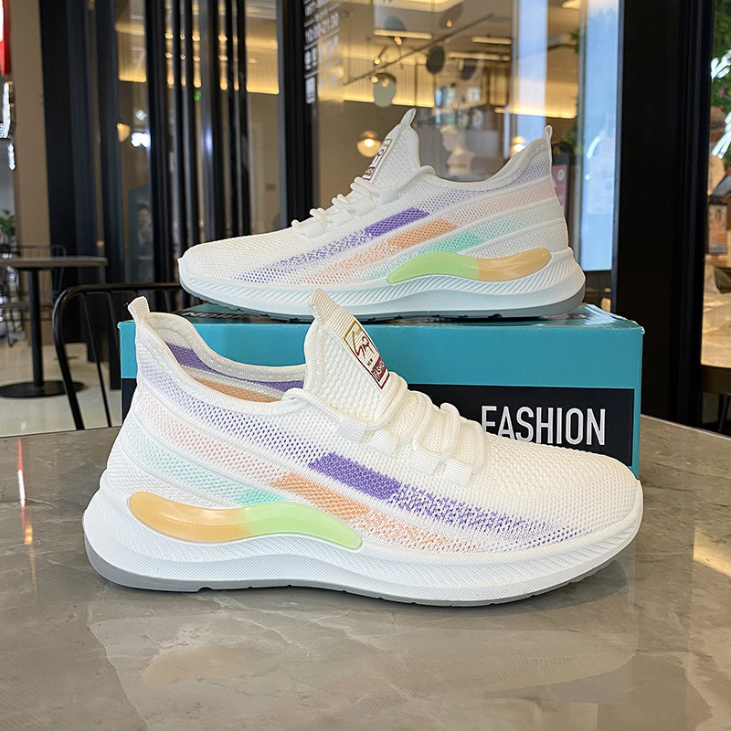 Adidași pentru femei cu partea superioară din plasă respirabilă, design ușor, talpă injectată antiderapantă, vârf rotund, toc mic 1-3 cm