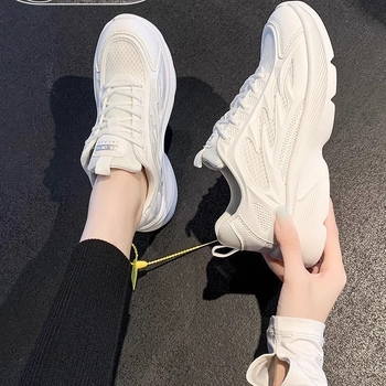 Pantofi sport de alergare pentru femei, stil K, vârf rotund, PU deasupra, branț EVA, talpă turnată prin injecție