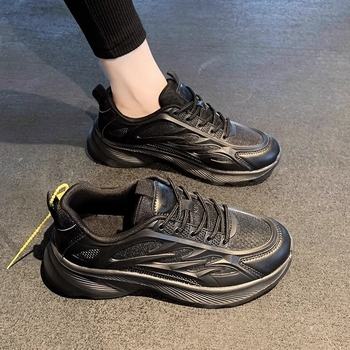 Pantofi sport de alergare pentru femei, stil K, vârf rotund, PU deasupra, branț EVA, talpă turnată prin injecție